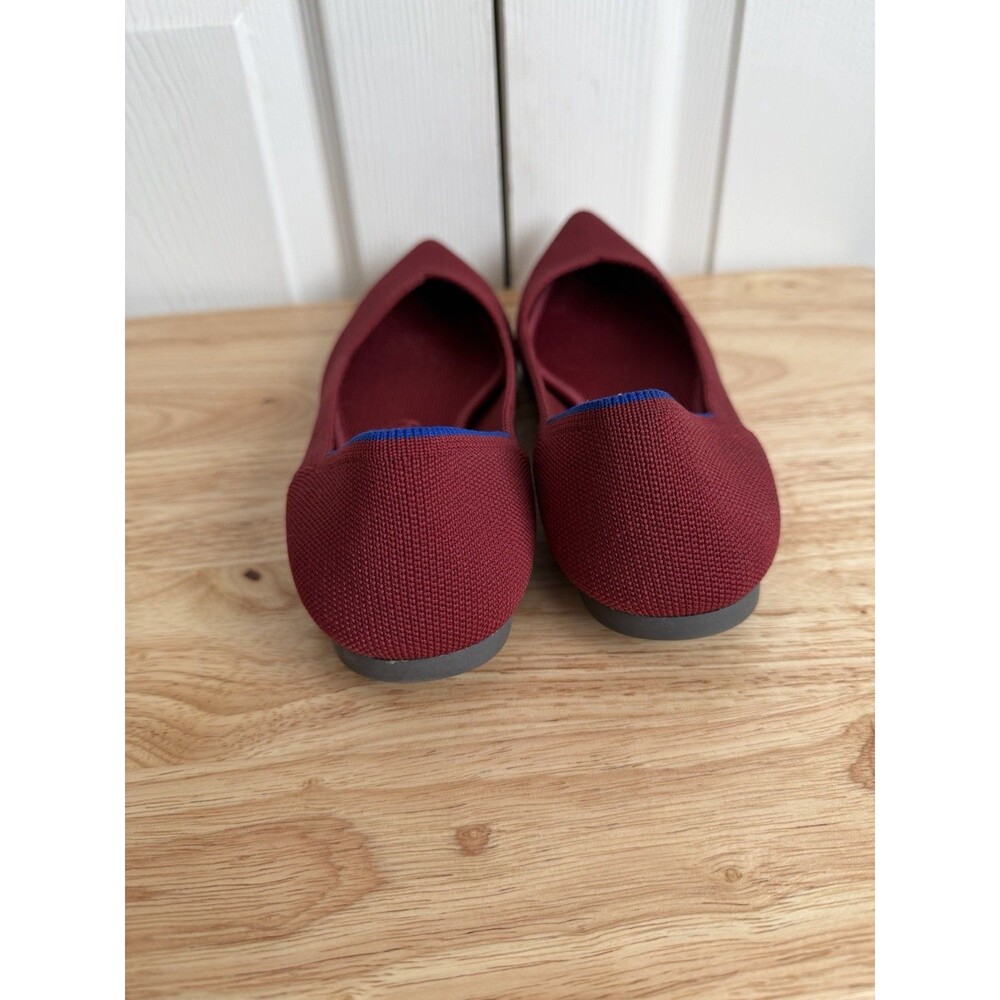ROTHY'S The Point Ballet flats Red Wine textured knit fabric pointed toe size 9 - Picture 4 of 11